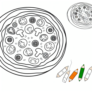 ציור פיצה דף צביעה לילדים להדפסה שיעורר יצירתיות!