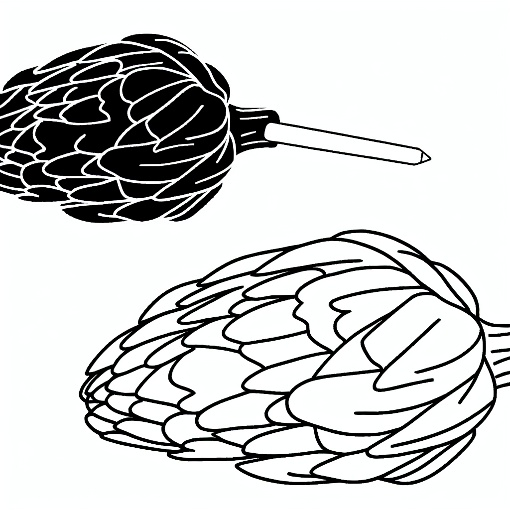 ציור של ארטישוק דף צביעה לילדים להדפסה שיביא שמחה