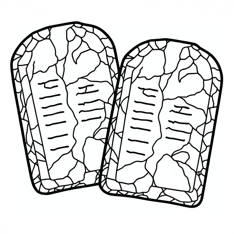 דף צביעה להדפסה לילדים: ציור מדהים של לוחות הברית