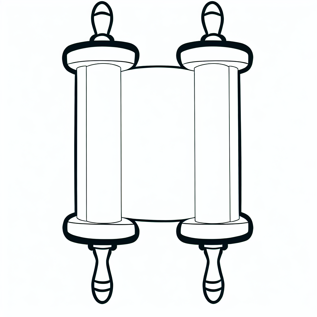 ציור של ספר תורה דף צביעה לילדים להדפסה דמיינו ותצבעו