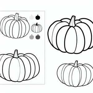 ציור של דלעת לדף צביעה לילדים להדפסה בקלות
