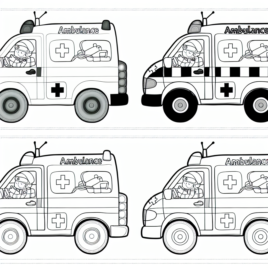 הדפיסו דף צביעה עם אמבולנס לצביעה לילדים עכשיו!