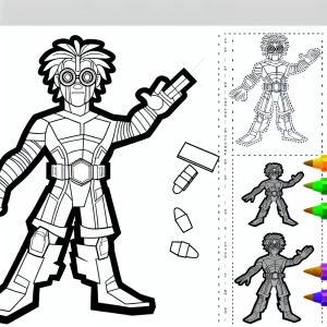 דף צביעה לילדים להדפסה: ציור של דמות אקשן פיגור!